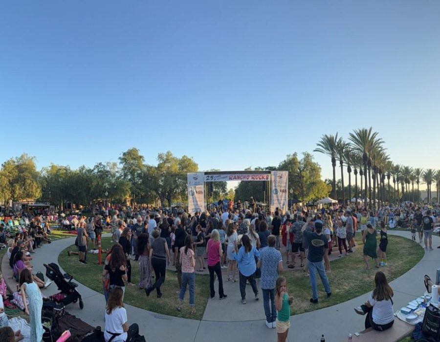 Crowd gathered for outdoor event.