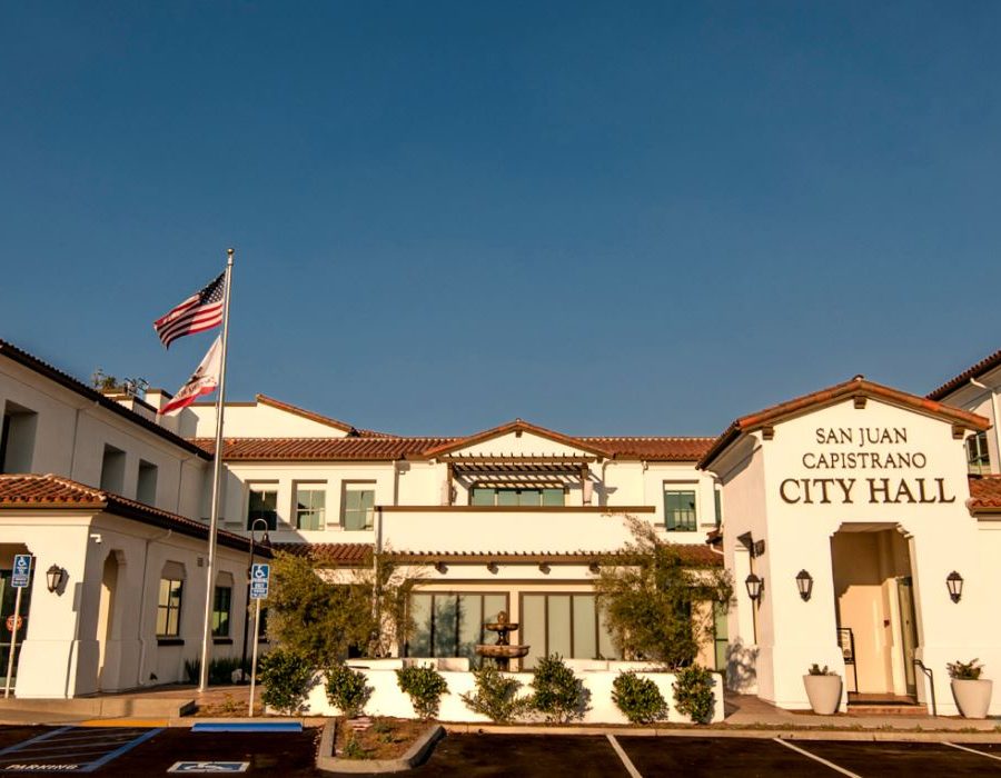 City Hall building with flag